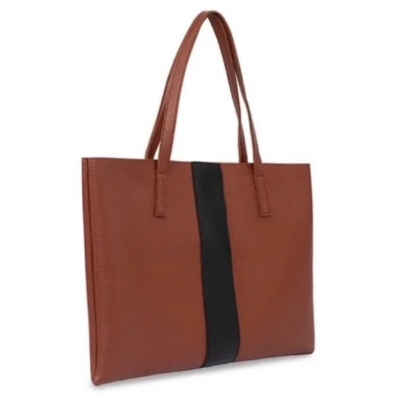 New Vince Camuto Lucky Tan and Black Tote Bag - Picture 4 of 6